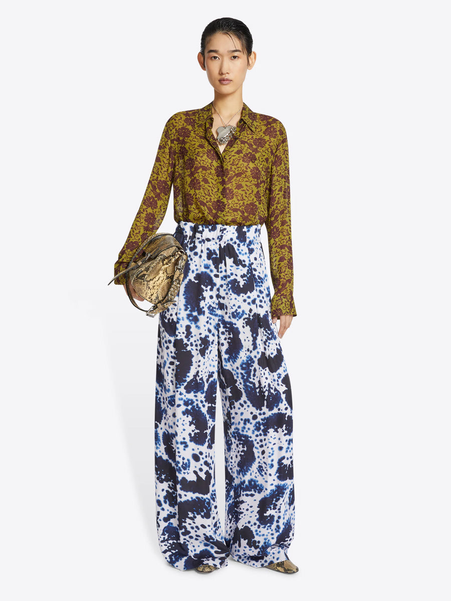 Dries Van Noten | Chowy Printed Shirt in Olive Floral