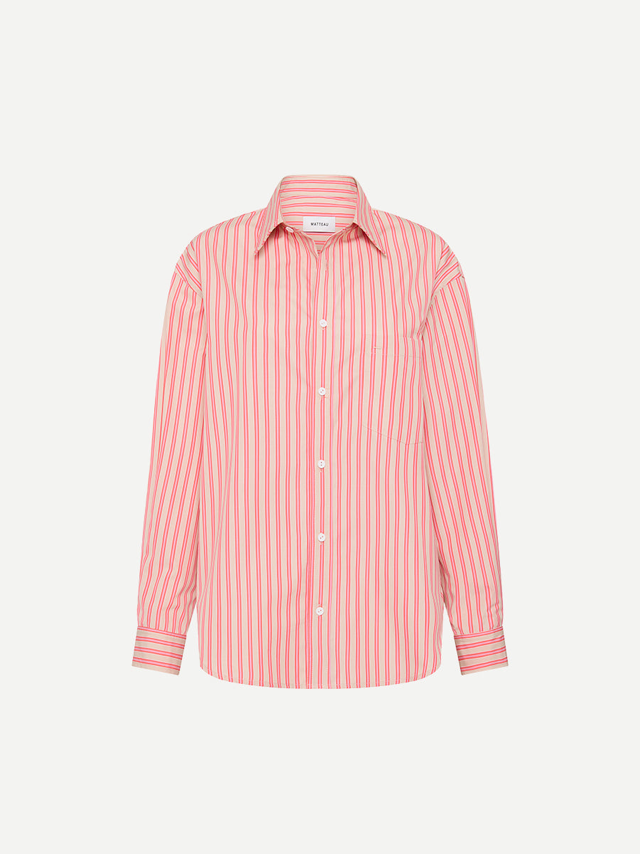 Matteau | Classic Stripe Shirt in Rose Stripe