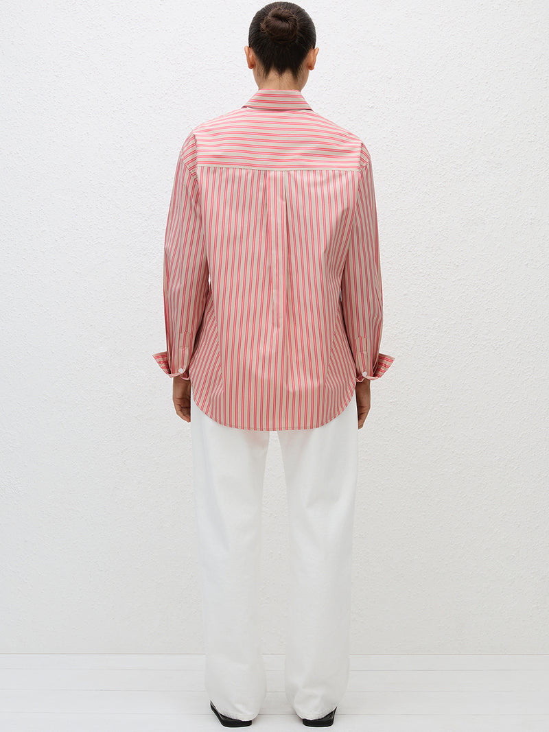 Matteau | Classic Stripe Shirt in Rose Stripe