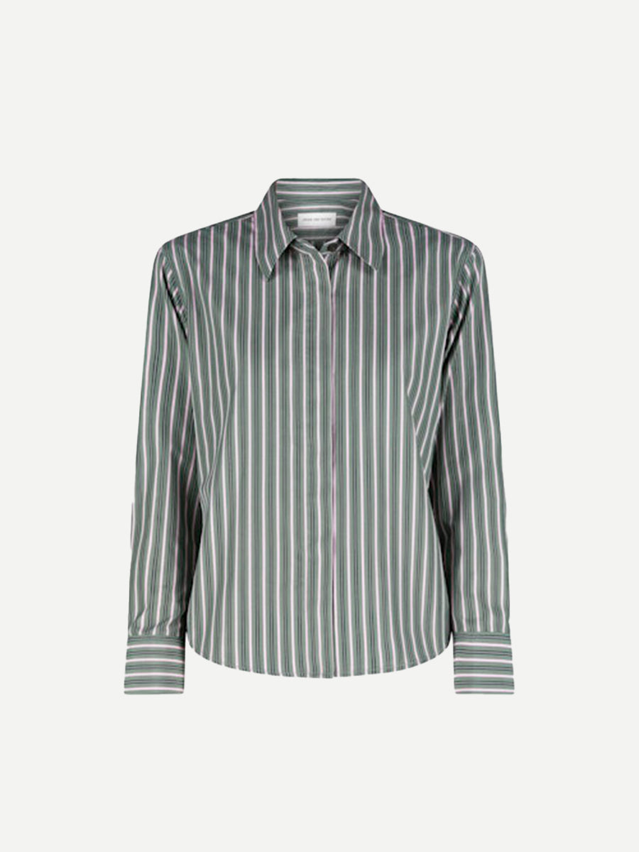 Clavini Bis Striped Shirt in Pistachio Pink