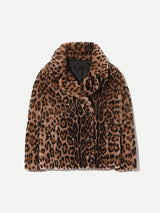 Nili Lotan | Cleophee DB Short Shearling Coat in Leopard Print