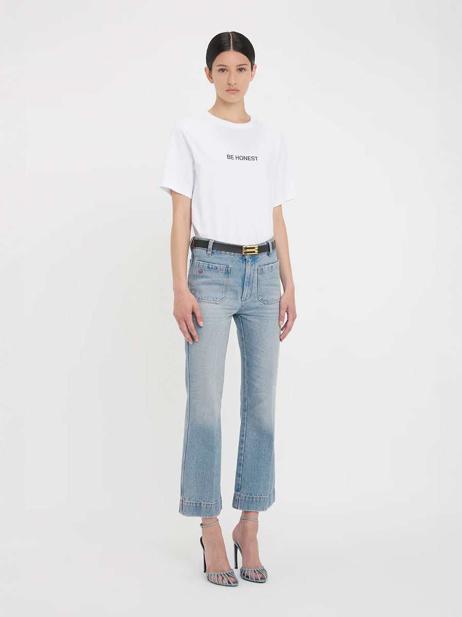 Victoria Beckham Cropped Kick Alina Jean In Pale Blue Wash