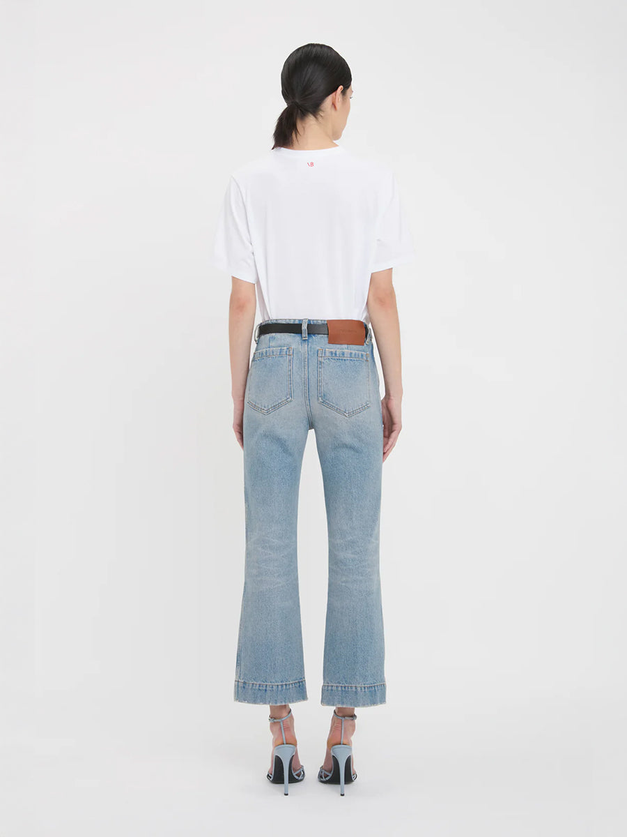 Cropped Kick Alina Jean In Pale Blue Wash