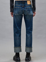 R13 | Cuffed Romeo Jean in Caslon Selvedge Blue