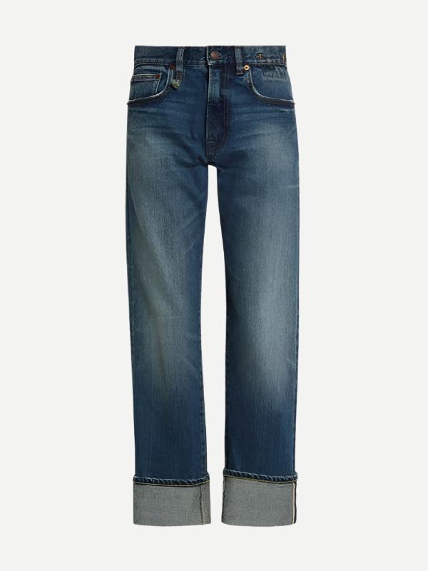 R13 | Cuffed Romeo Jean in Caslon Selvedge Blue