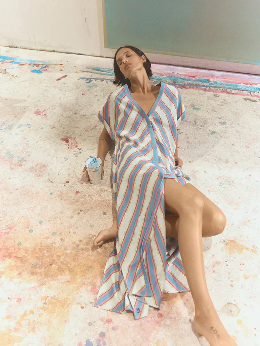 Ilio Nema | Cythera Caftan in Mykonos Stripe