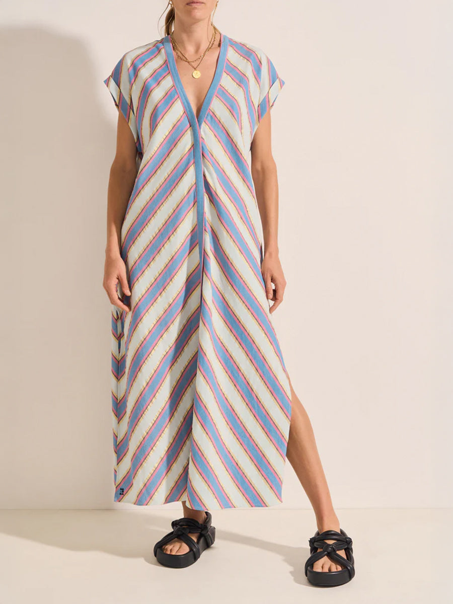 Ilio Nema | Cythera Caftan in Mykonos Stripe