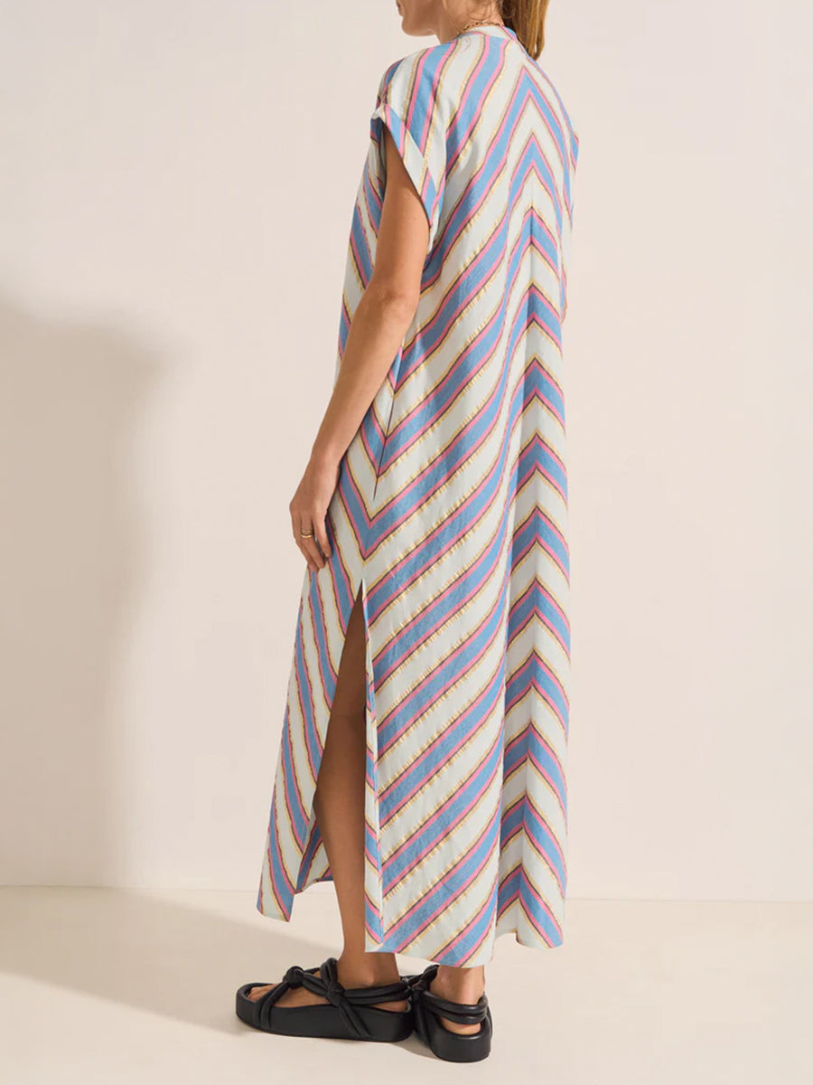 Ilio Nema | Cythera Caftan in Mykonos Stripe