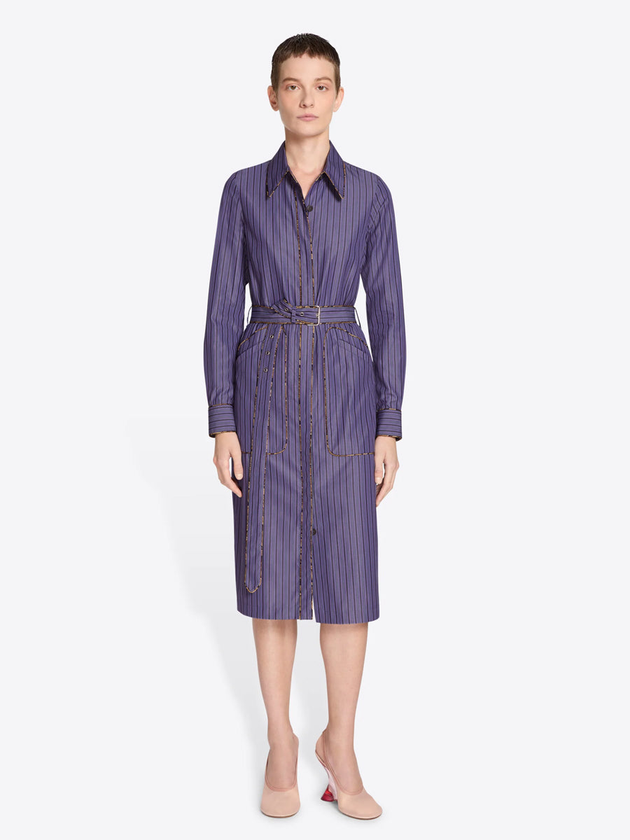 Dries Van Noten | Dafari Striped Dress in Purple