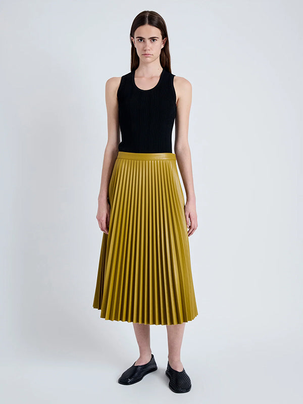 Proenza Schouler White Label | Daphne Faux Leather Skirt in Chai