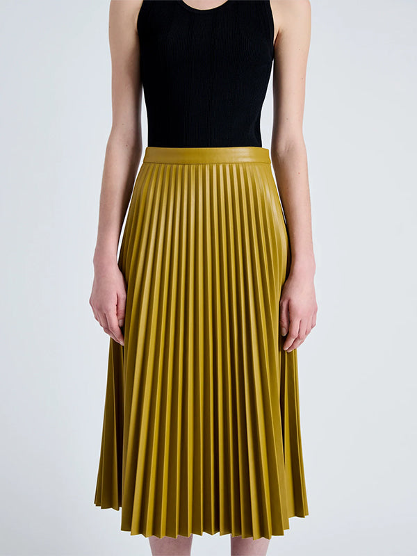 Proenza Schouler White Label | Daphne Faux Leather Skirt in Chai