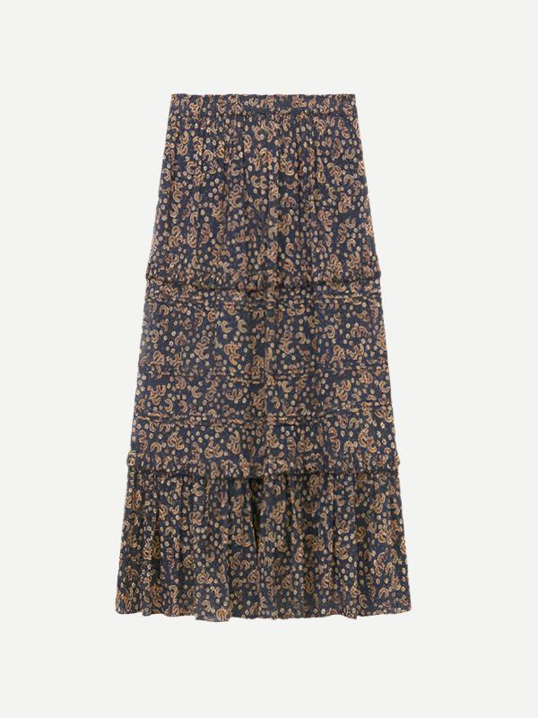 ISABEL MARANT ETOILE | Diya Skirt in Black/Ochre