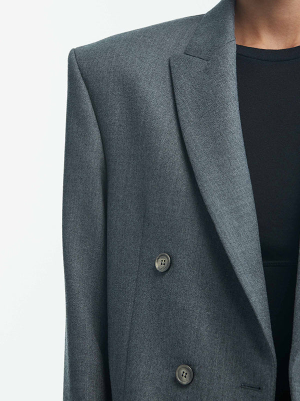 Wardrobe.NYC | Double Breasted Blazer in Charcoal