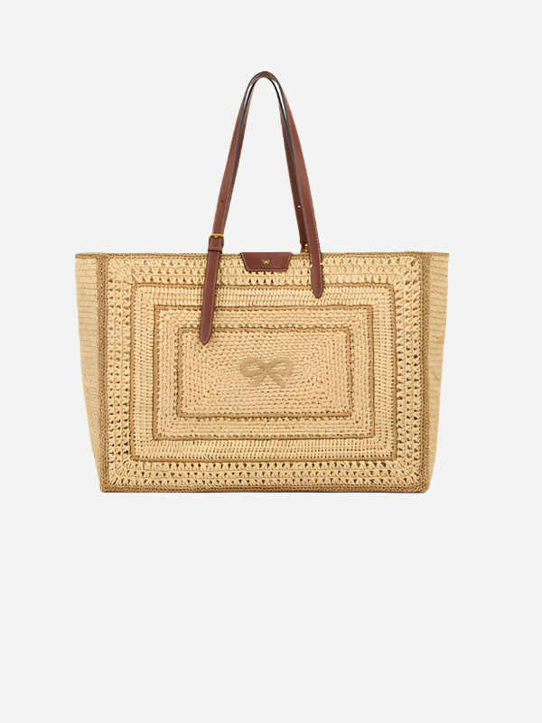 Anya Hindmarch | Bow Tote in Natural Raffia