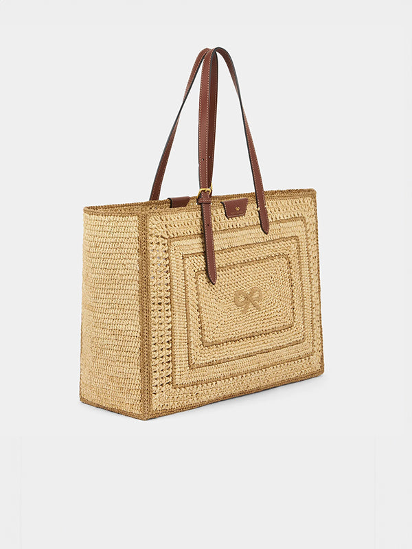 Anya Hindmarch | Bow Tote in Natural Raffia