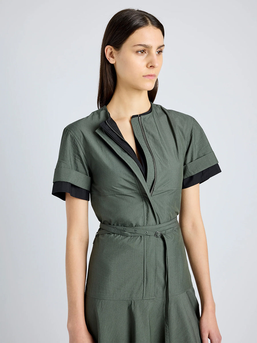 Proenza Schouler White Label | Elizabeth Parachute Dress in Dark Spruce