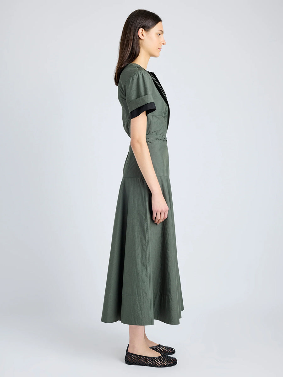 Proenza Schouler White Label | Elizabeth Parachute Dress in Dark Spruce