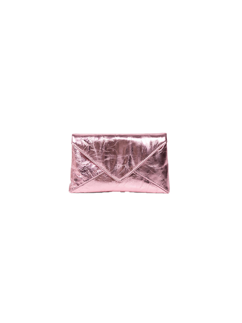 Dries Van Noten | Envelope Bag in Metalic Pink