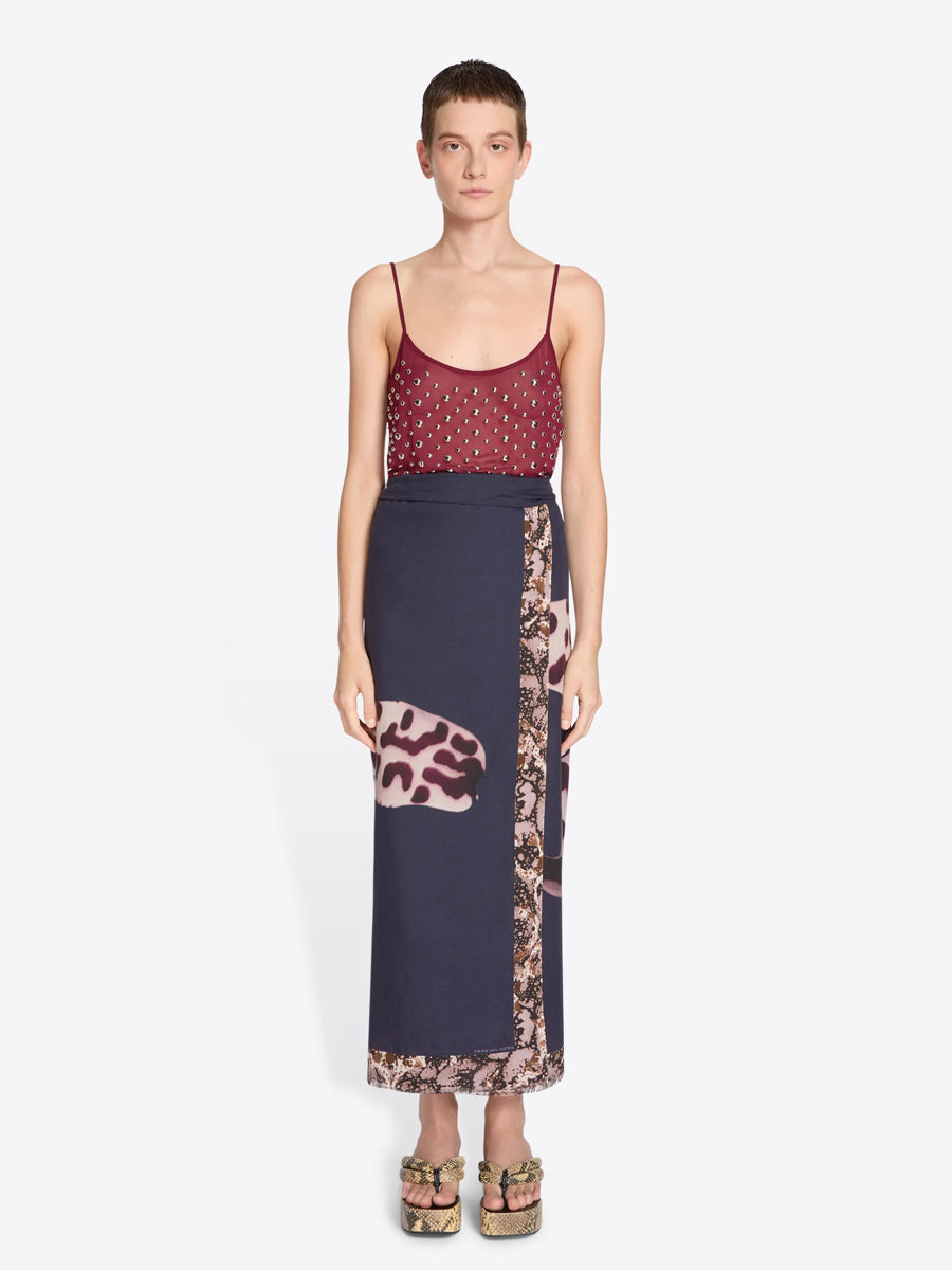 Dries Van Noten | Faaria Pareo in Abstract Navy