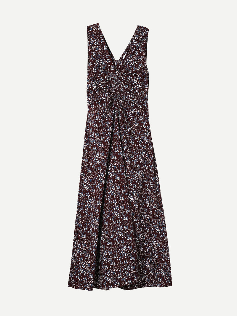 Apiece Apart | Fatima Ruched Tank Dress in Mira Floral Wine Tasting