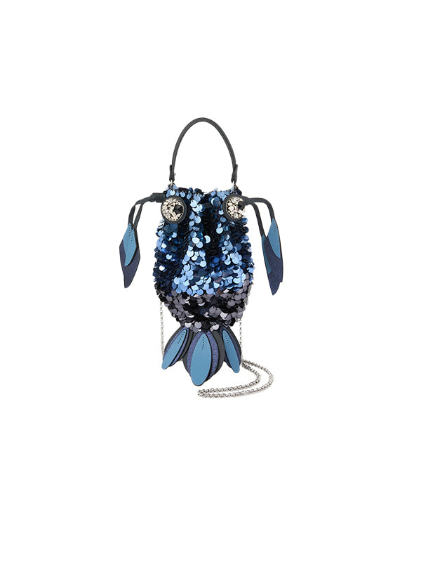 Anya Hindmarch | Fish Sequin Cross Body in Marine