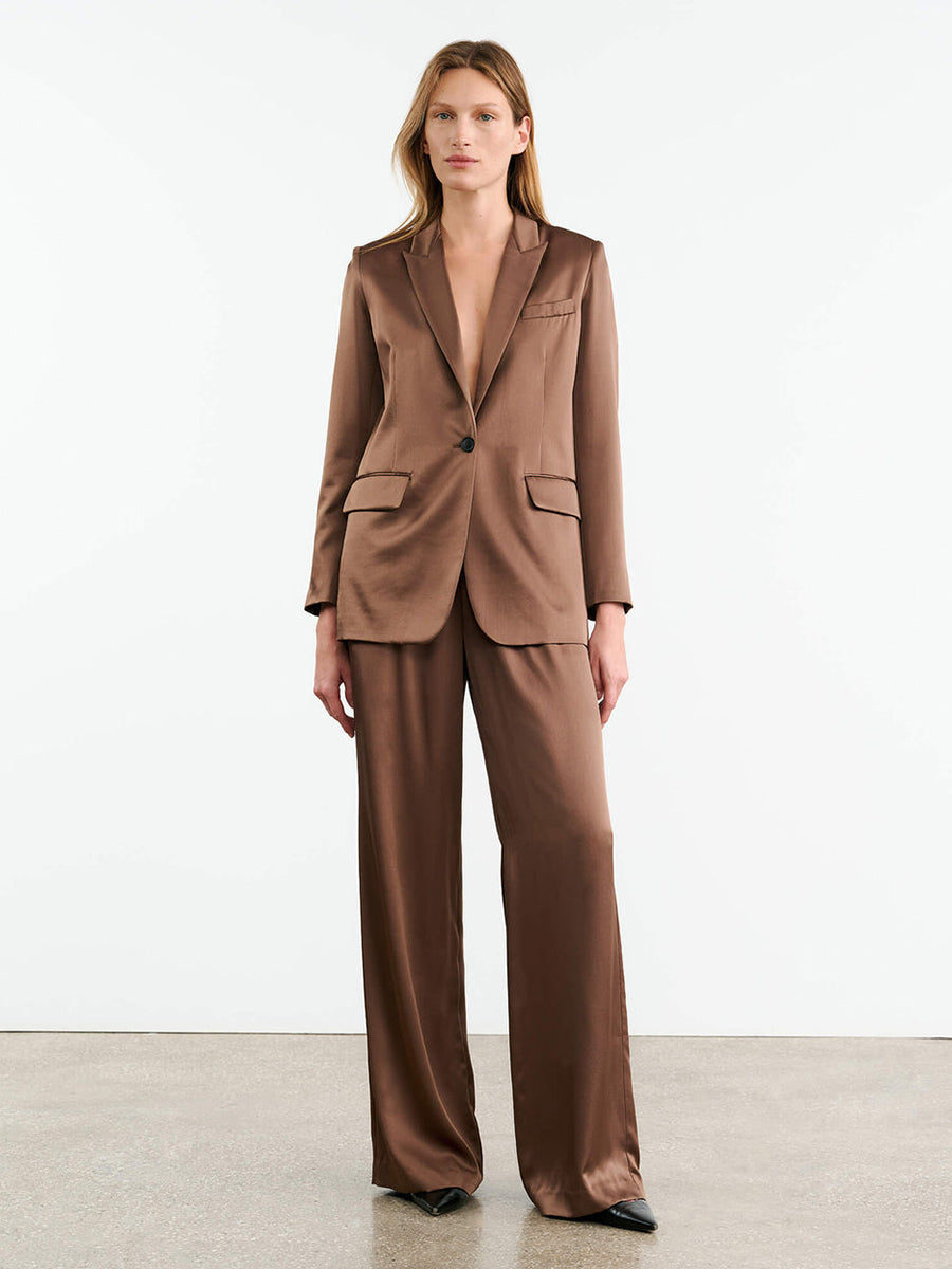 Nili Lotan | Eveline Silk Jacket in Taupe