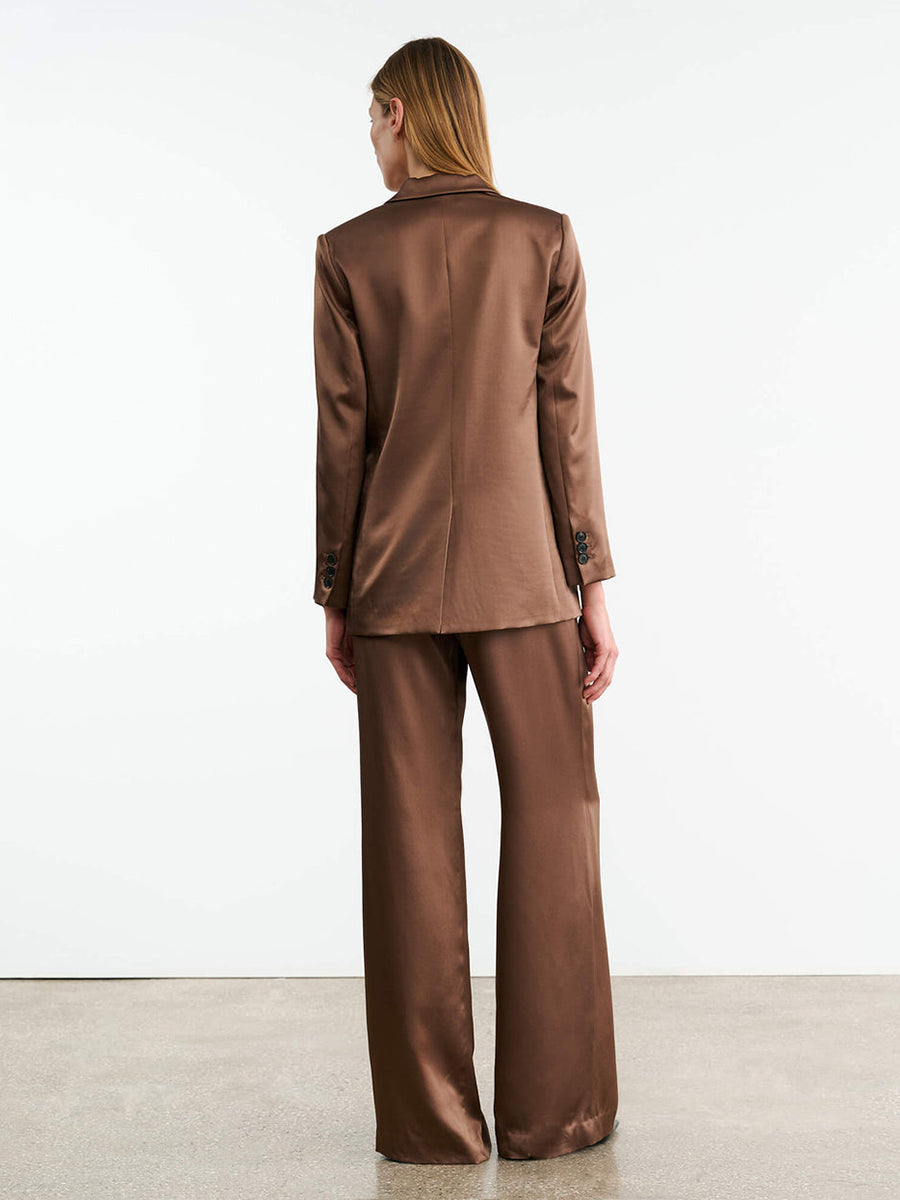 Eveline Silk Jacket in Taupe