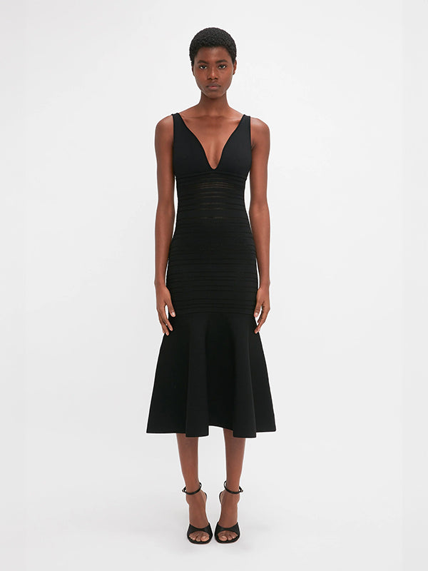 Victoria Beckham | Frame Detail Sleeveless Dress in Black