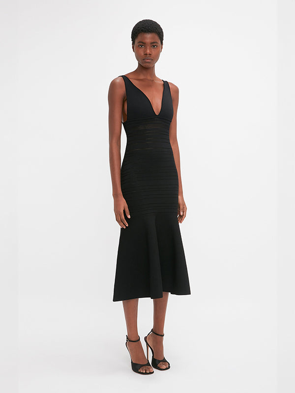 Victoria Beckham | Frame Detail Sleeveless Dress in Black