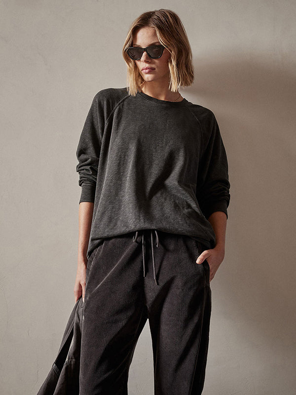 JAMES PERSE | French Terry Relaxed Sweatshirt in Carbon Pigment