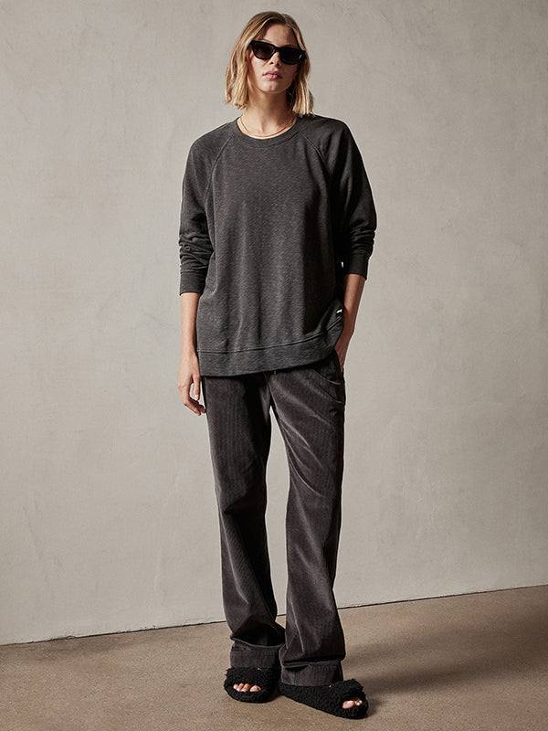 JAMES PERSE | French Terry Relaxed Sweatshirt in Carbon Pigment