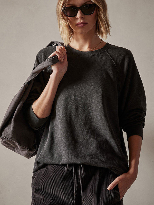 JAMES PERSE | French Terry Relaxed Sweatshirt in Carbon Pigment