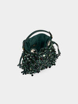 Anya Hindmarch | Frog Sequin Cross Body in Ink Green