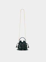 Frog Sequin Cross Body in Ink Green