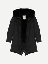 Fur Lined Waterproof Parka in Noir