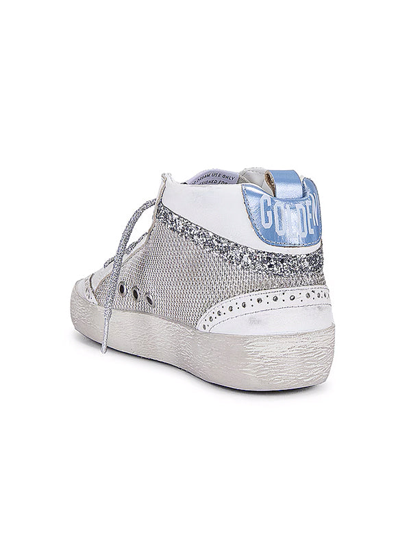 Golden Goose | Mid-Star Silver Net with Glitter Wave