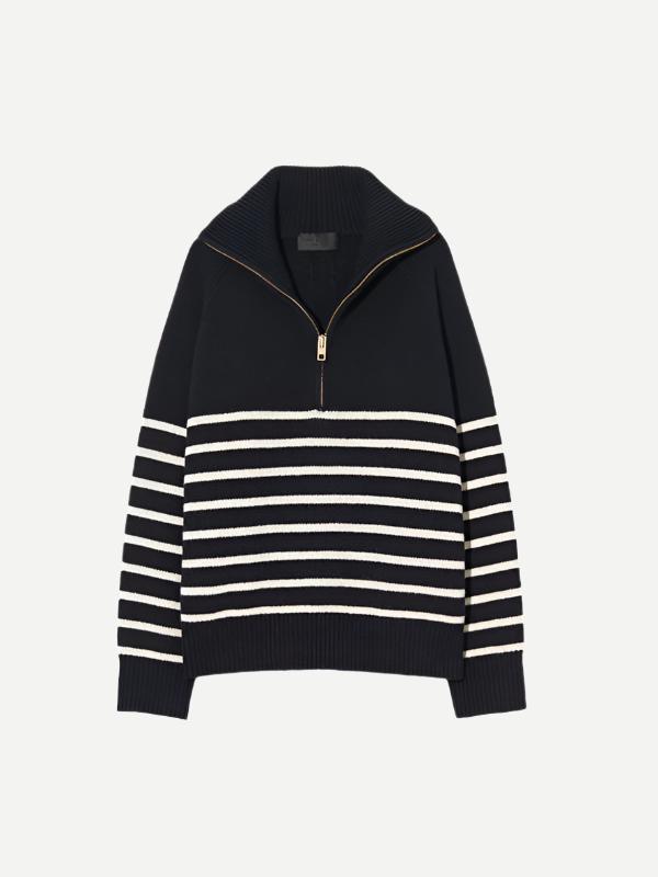 Nili Lotan | Ganze Sweater in Dark Navy/Stripe