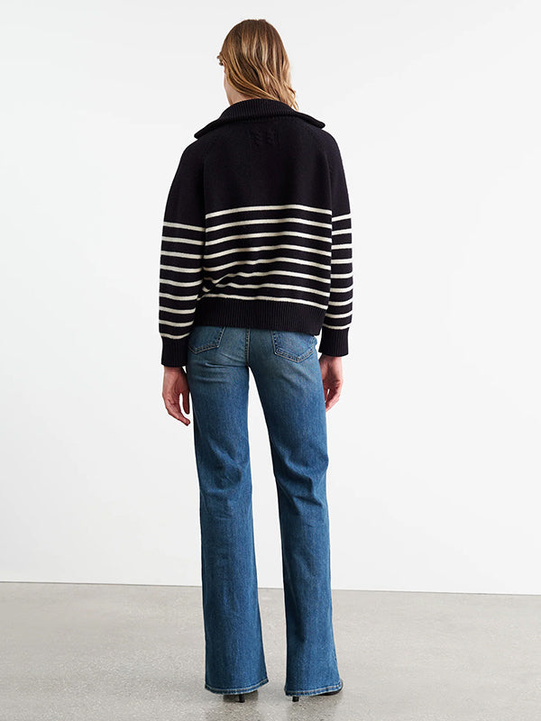 Nili Lotan | Ganze Sweater in Dark Navy/Stripe