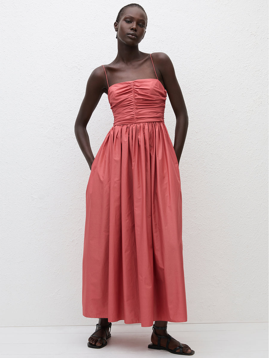 Matteau | Gathered Bodice Dress in Rose