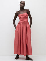 Matteau | Gathered Bodice Dress in Rose