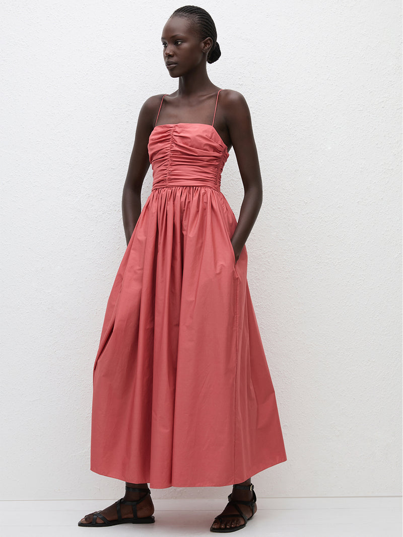 Matteau | Gathered Bodice Dress in Rose