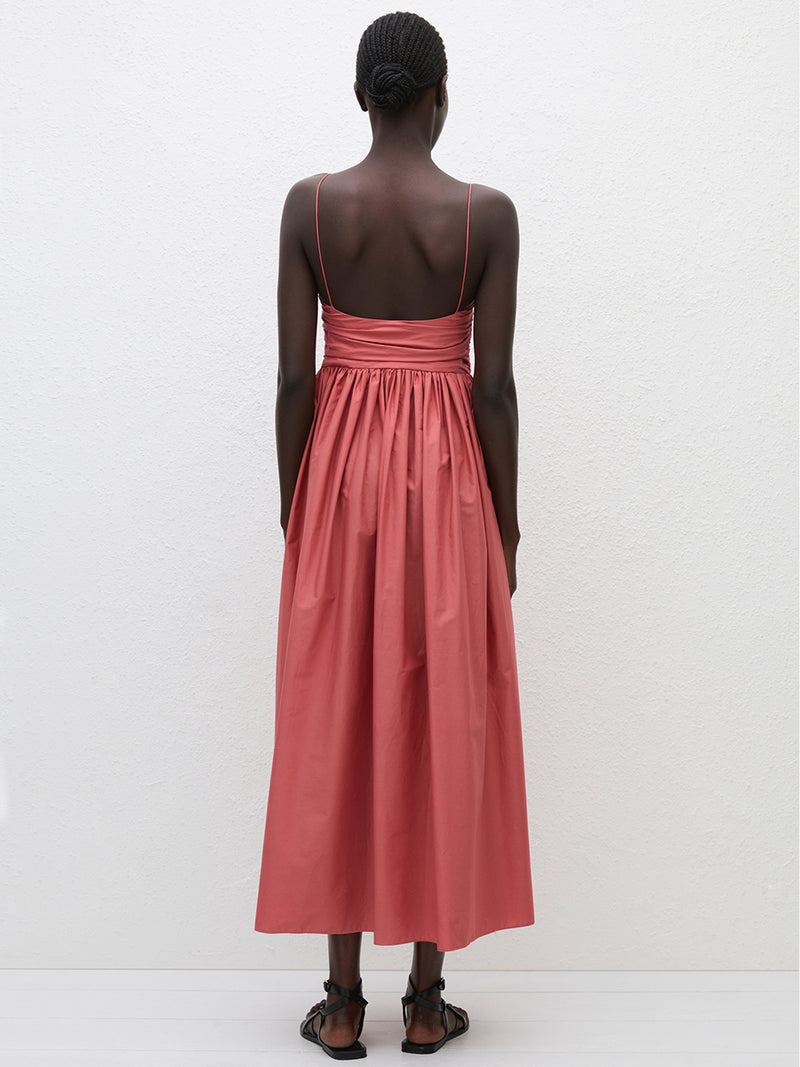 Gathered Bodice Dress in Rose