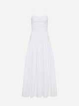 Matteau | Gathered Drop Waist Dress in White