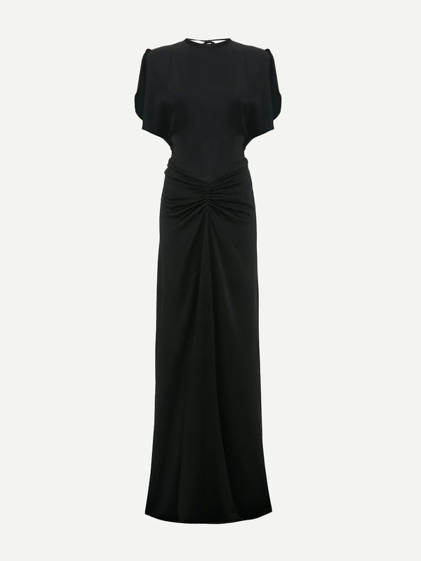 Victoria Beckham | Gathered Waist Floor Length Dress in Black