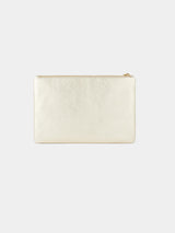 Anya Hindmarch Georgiana Clutch in Light Gold Metallic Nappa