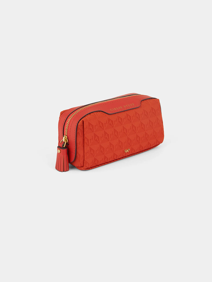 Anya Hindmarch | Girlie Stuff Pouch in AH Logo Burnt Sienna