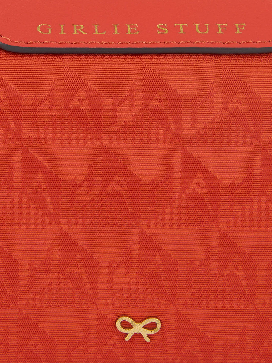 Anya Hindmarch | Girlie Stuff Pouch in AH Logo Burnt Sienna