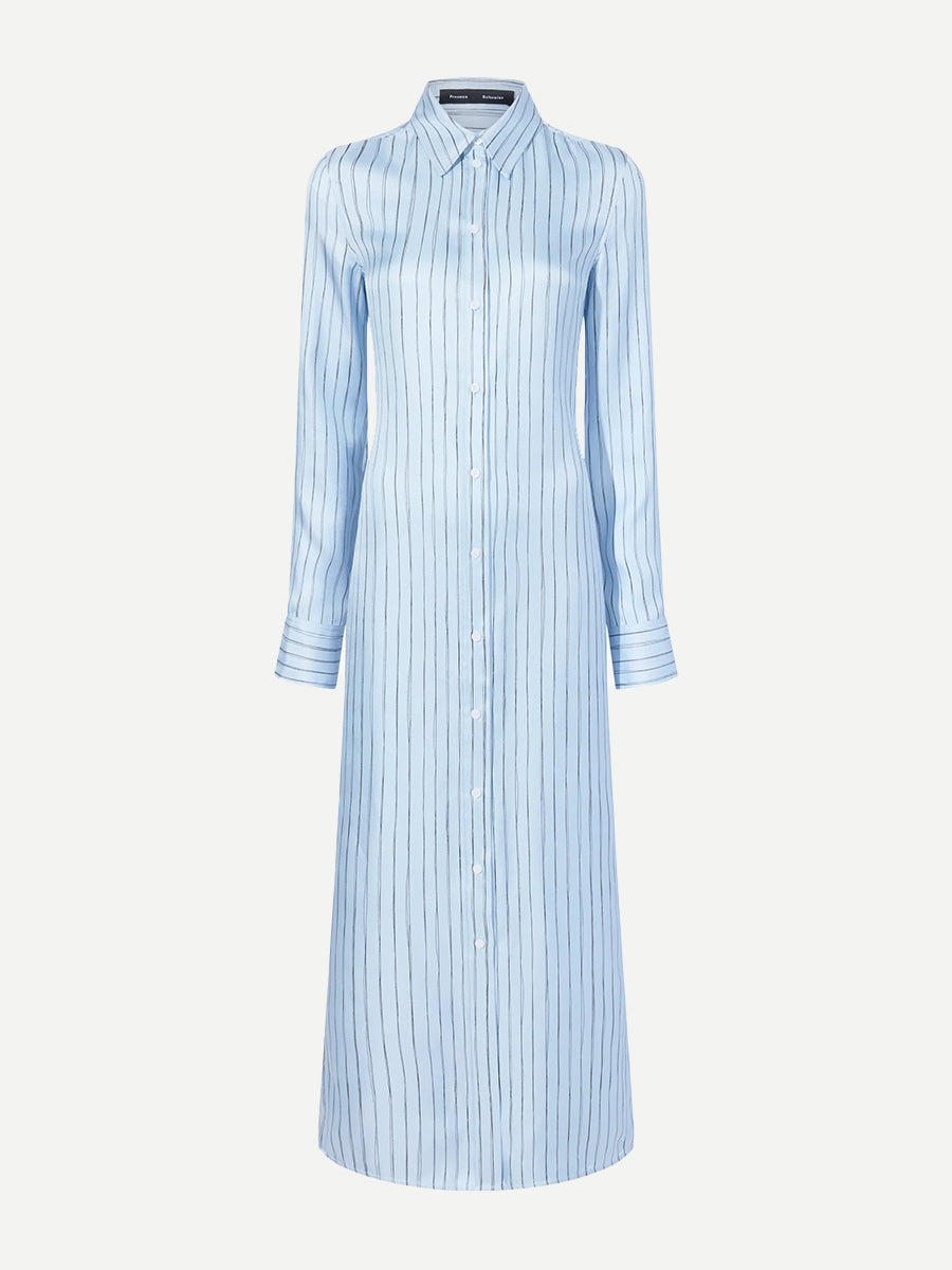 Proenza Schouler | Hannah Stripe Dress in Pale Blue Multi