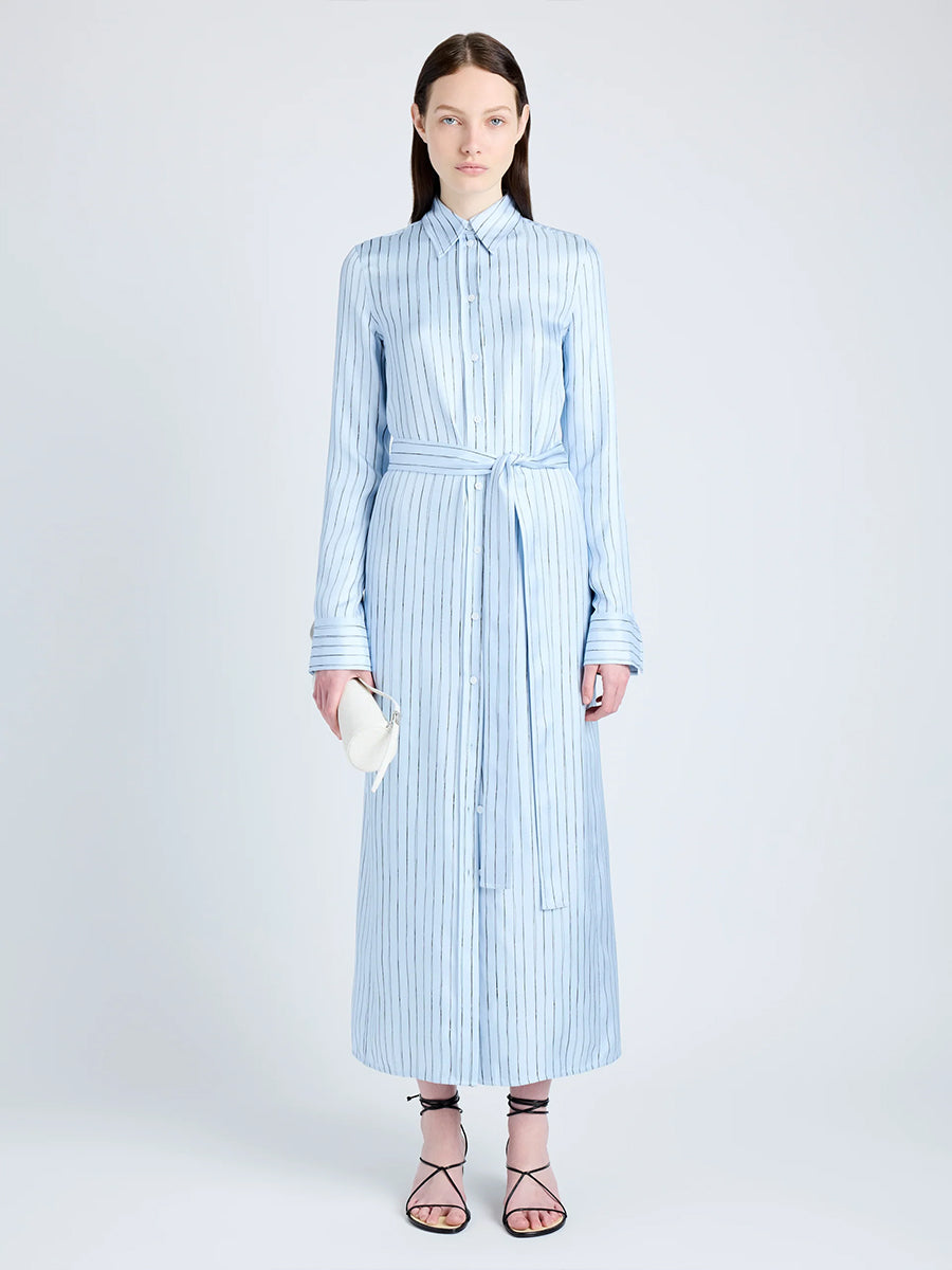 Proenza Schouler | Hannah Stripe Dress in Pale Blue Multi