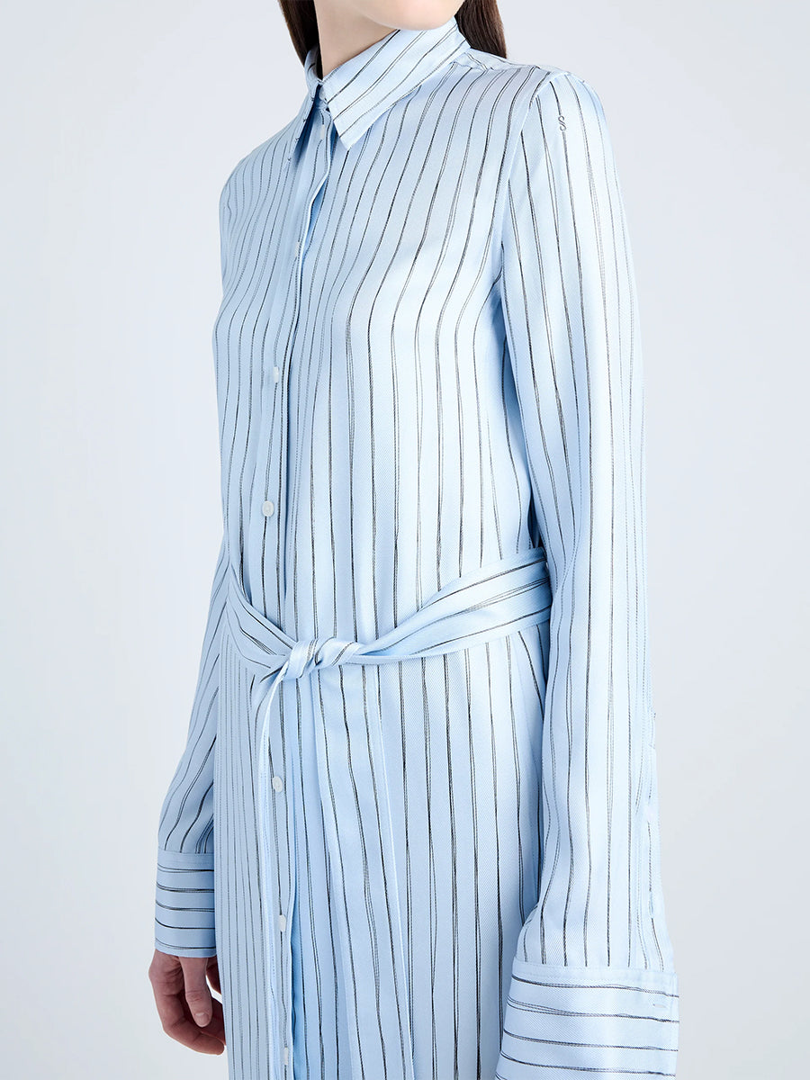 Hannah Stripe Dress in Pale Blue Multi